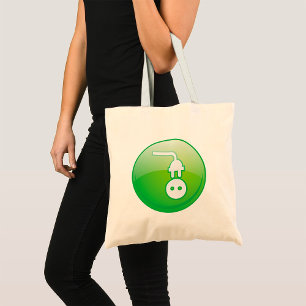 Groen Icoon van Elektrische Stekker Tote Bag