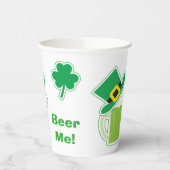Groen Iers bier Ik St Patrick's Day Papieren Bekers (Links)
