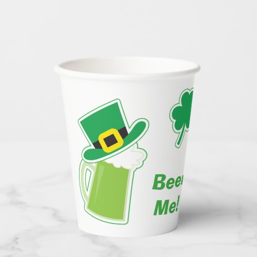 Groen Iers bier Ik St Patrick's Day Papieren Bekers (Voorkant)