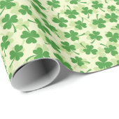 Groen Iers driebladklaverpatroon Cadeaupapier (Rol Hoek)