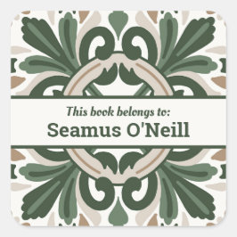 Groen Iers Influenced Ontwerp voor Gepersonaliseer Vierkante Sticker