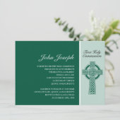 Groen Iers kruis Eerste Heilige Communie Kaart (Staand voorkant)