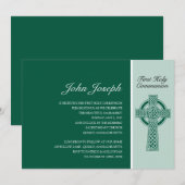 Groen Iers kruis Eerste Heilige Communie Kaart (Voorkant / Achterkant)