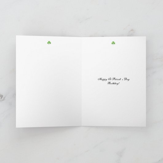 Groen Iers roos en Birthday! Kaart (Binnen)