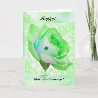 Groen Iers roos en Jubileum! Kaart