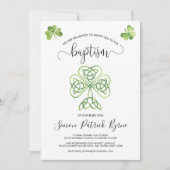 Groen Iers Shamrock & Keltische Knoop Doop Kaart (Voorkant)