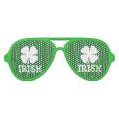 Groen Iers St Patricks Day shamrock party tinten Aviator Zonnebril (Voorkant)