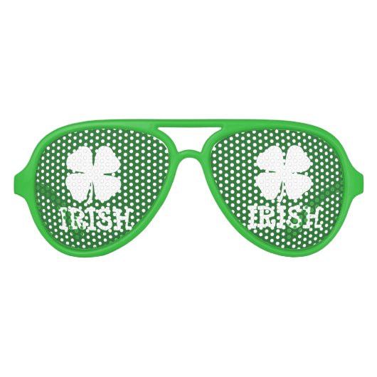 Groen Iers St Patricks Day shamrock party tinten Aviator Zonnebril (Voorkant)