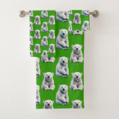 Groen IJsbeer Patroonontwerp Bad Handdoek (Insitu)