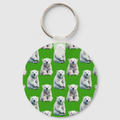 Groen IJsbeer Patroonontwerp Sleutelhanger (Achterkant)