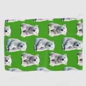 Groen IJsbeerpatroonontwerp Golfhanddoek (Horizontaal)