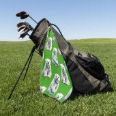 Groen IJsbeerpatroonontwerp Golfhanddoek (Groen)