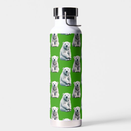 Groen IJsbeerpatroonontwerp Waterfles (Links)
