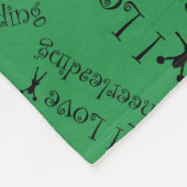 Groen ik hou van cheerleader fleece deken (Hoek)