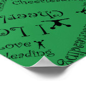 Groen ik hou van cheerleader poster (Hoek)