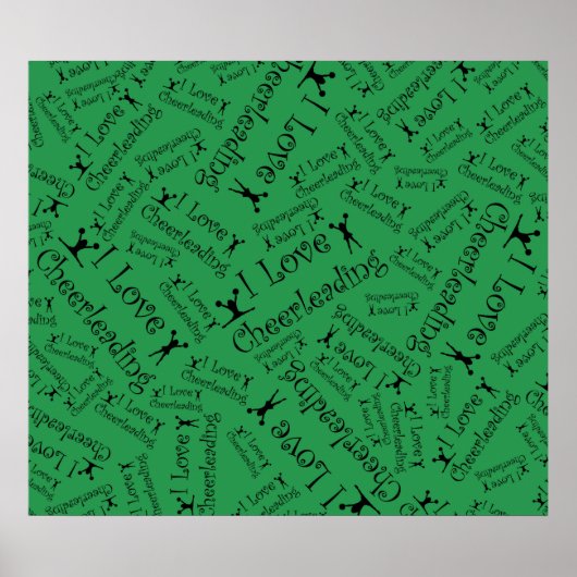 Groen ik hou van cheerleader poster (Voorkant)