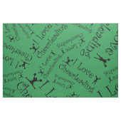 Groen ik hou van cheerleader stof (Fat Quarter)