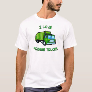 Groen ik hou van vuilniswagens t-shirt
