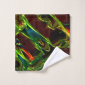 Groen in brand gedraaid bad handdoek (Wasdoekje)