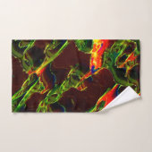 Groen in brand gedraaid bad handdoek (Handdoek)