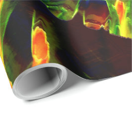 Groen in brand gedraaid cadeaupapier