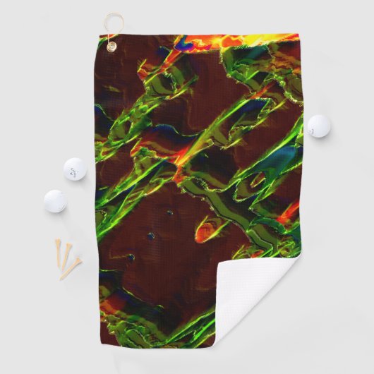 Groen in brand gedraaid golfhanddoek (Insitu)