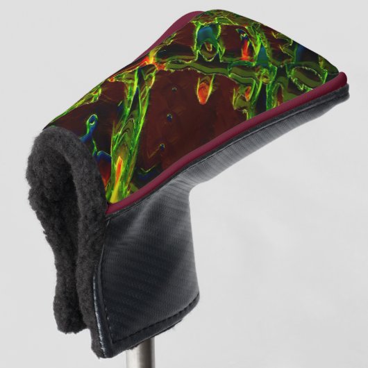 Groen in brand gedraaid golfheadcover (3/4 voorkant)