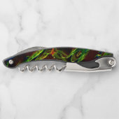 Groen in brand gedraaid kurkentrekker (Achterkant)