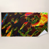 Groen in brand gedraaid strandlaken (Voorkant)