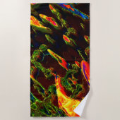 Groen in brand gedraaid strandlaken (Voorkant)