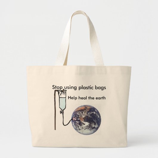 Groen in de Grocery Store Bag Grote Tote Bag (Voorkant)