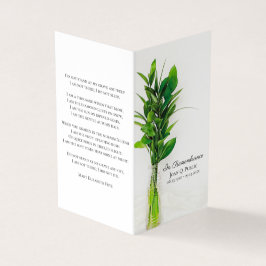 Groen in de vaas begrafenisdienst gedenkgebed visitekaartje