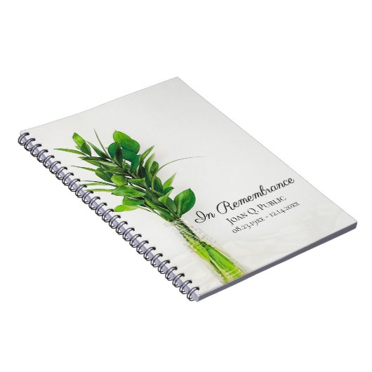 Groen in de vaas Viering van het leven begrafenis Notitieboek (Rechterzijde)