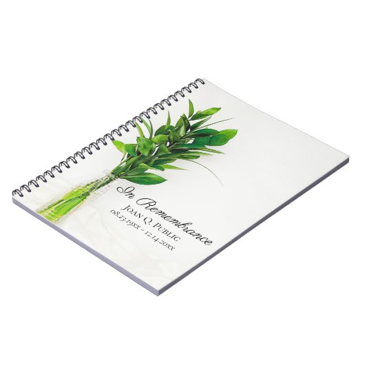 Groen in de vaas Viering van het leven begrafenis Notitieboek (Linkerzijde)