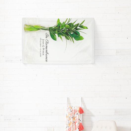 Groen in de vaas Viering van het leven begrafenis Spandoek (Insitu)