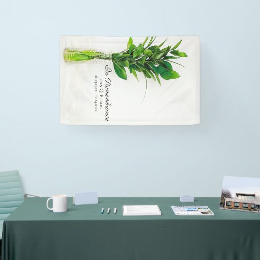 Groen in de vaas Viering van het leven begrafenis Spandoek (Beurs)