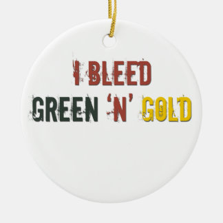 groen in goud afgeblazen keramisch ornament