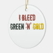 groen in goud afgeblazen keramisch ornament (Links)