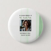Groen in liefdevolle herinnering begrafenismonumen ronde button 5,7 cm (Voorkant)