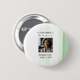 Groen in liefdevolle herinnering begrafenismonumen ronde button 5,7 cm