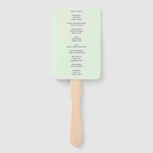 Groen in liefdevolle herinnering Elegant begrafeni Handwaaier (Achterkant)