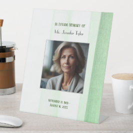 Groen in liefdevolle herinnering Elegant begrafeni Reclamebord Met Voetstuk