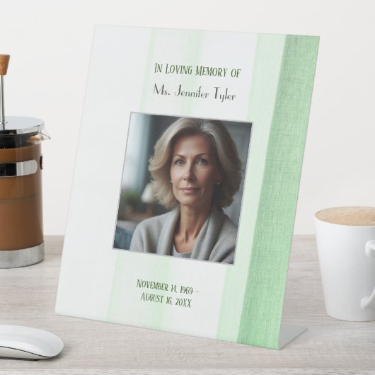 Groen in liefdevolle herinnering Elegant begrafeni Reclamebord Met Voetstuk (Insitu)