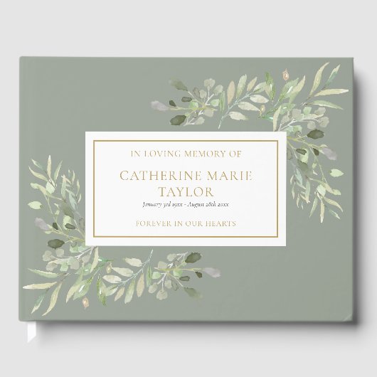 Groen In Liefdevolle Herinnering Herdenkingsdienst Gastenboek (Voorkant)