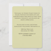 Groen in liefdevolle herinnering Trees Memorial be Kaart (Achterkant)