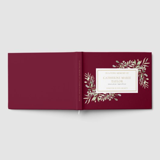 Groen In Loving Memory Memorial Funeral  Gastenboek (Volledig)