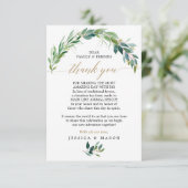 Groen in plaats van bruiloftsgeschenken Bedankkaar Aankondiging (Staand voorkant)