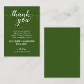 Groen in plaats van gunsten liefdadigheid donatie plaatskaartje (Voorkant / Achterkant)