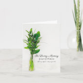 Groen in vaas begrafenis herdenking sympathie bedankkaart (Voorkant)