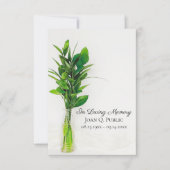 Groen in vaas begrafenis herdenking sympathie bedankkaart (Voorkant)